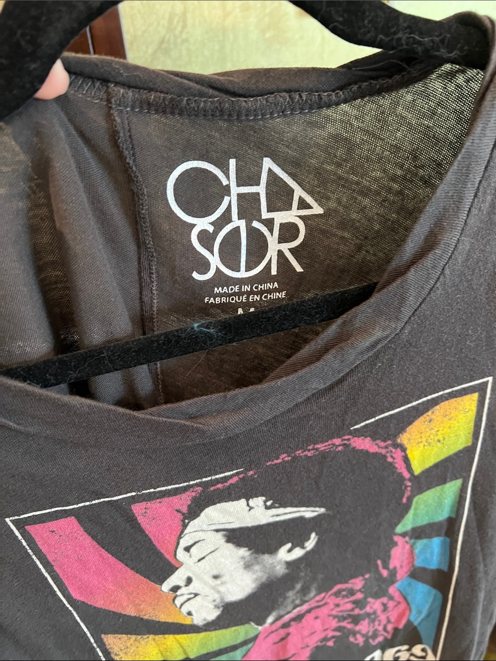 Chaser Black Graphic Short Sleeve Tee - Jimi Hendrix Print